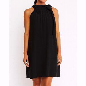 LaRoque Women’s 6 Caroline Black Halter Neck Dress Bow Tie One Shoulder Cocktail